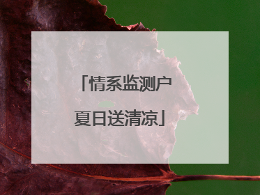 情系监测户 夏日送清凉