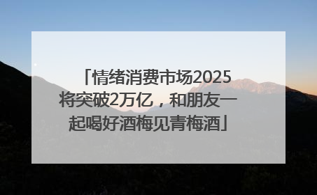 情绪消费市场2025将突破2万亿，和朋友一起喝好酒梅见青梅酒