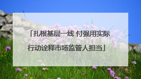 扎根基层一线 付强用实际行动诠释市场监管人担当