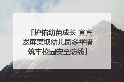 护佑幼苗成长 宜宾翠屏菜坝幼儿园多举措筑牢校园安全防线