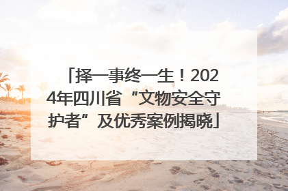 择一事终一生！2024年四川省“文物安全守护者”及优秀案例揭晓