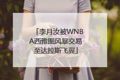 李月汝被WNBA西雅图风暴交易至达拉斯飞翼