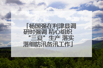 杨国强在利津县调研时强调 精心组织“三夏”生产 落实落细防汛备汛工作