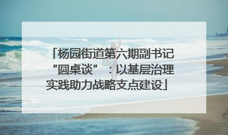 杨园街道第六期副书记“圆桌谈”：以基层治理实践助力战略支点建设