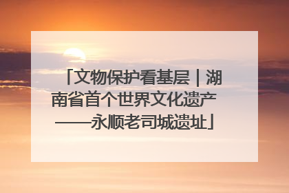 文物保护看基层｜湖南省首个世界文化遗产——永顺老司城遗址
