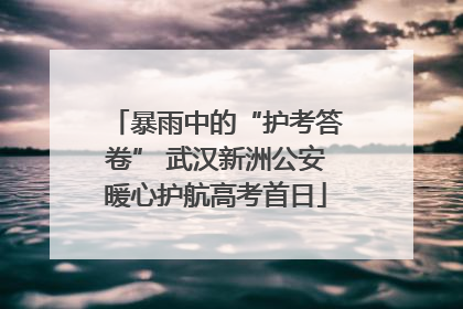 暴雨中的“护考答卷” 武汉新洲公安暖心护航高考首日