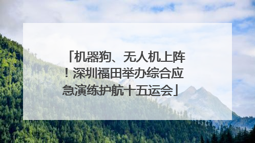 机器狗、无人机上阵！深圳福田举办综合应急演练护航十五运会