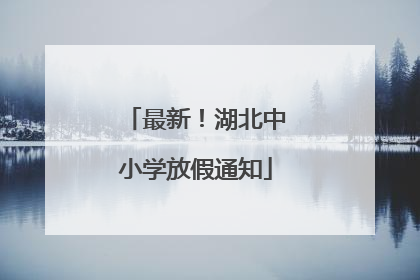 最新！湖北中小学放假通知