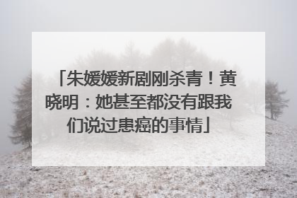 朱媛媛新剧刚杀青！黄晓明：她甚至都没有跟我们说过患癌的事情
