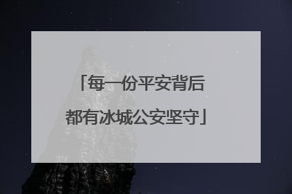 每一份平安背后 都有冰城公安坚守