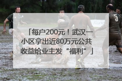 每户200元！武汉一小区拿出近80万元公共收益给业主发“福利”
