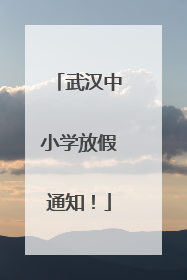 武汉中小学放假通知！