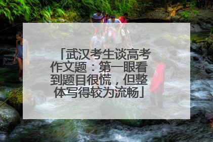 武汉考生谈高考作文题：第一眼看到题目很慌，但整体写得较为流畅
