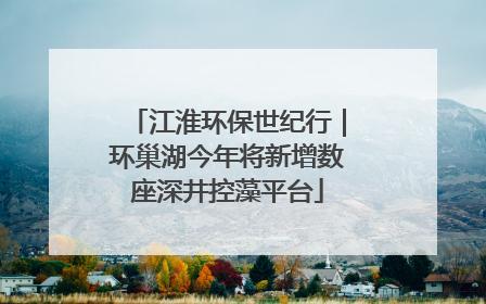 江淮环保世纪行｜环巢湖今年将新增数座深井控藻平台