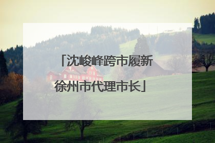 沈峻峰跨市履新徐州市代理市长