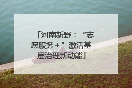 河南新野：“志愿服务＋”激活基层治理新动能