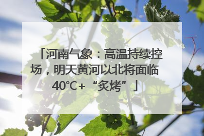 河南气象：高温持续控场，明天黄河以北将面临40℃+“炙烤”