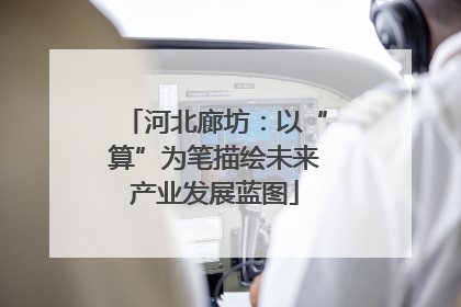 河北廊坊：以“算”为笔描绘未来产业发展蓝图