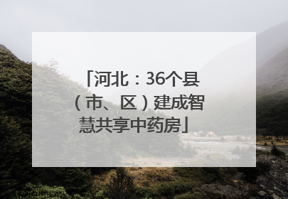 河北：36个县（市、区）建成智慧共享中药房