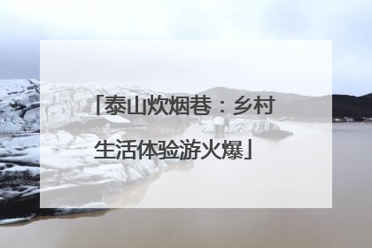 泰山炊烟巷：乡村生活体验游火爆