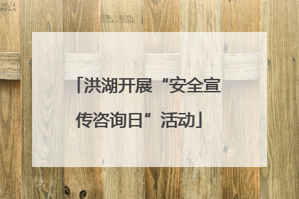 洪湖开展“安全宣传咨询日”活动
