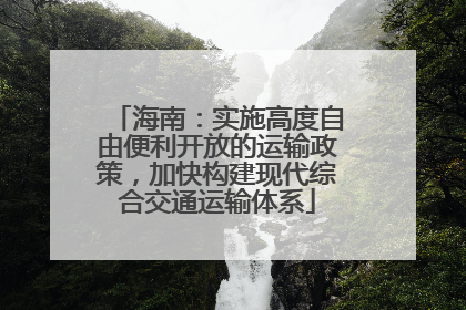海南：实施高度自由便利开放的运输政策，加快构建现代综合交通运输体系