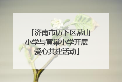 济南市历下区燕山小学与黄巢小学开展爱心共建活动