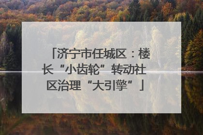 济宁市任城区：楼长“小齿轮”转动社区治理“大引擎”