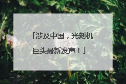 涉及中国，光刻机巨头最新发声！