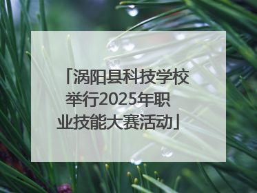 涡阳县科技学校举行2025年职业技能大赛活动