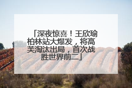 深夜惊喜！王欣瑜柏林站大爆发，将高芙淘汰出局，首次战胜世界前二