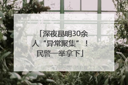 深夜昆明30余人“异常聚集”！民警一举拿下