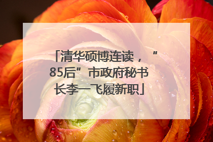 清华硕博连读，“85后”市政府秘书长李一飞履新职