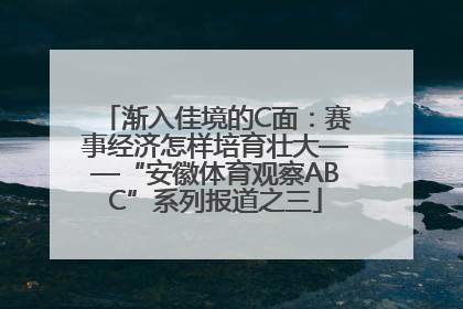 渐入佳境的C面：赛事经济怎样培育壮大——“安徽体育观察ABC”系列报道之三