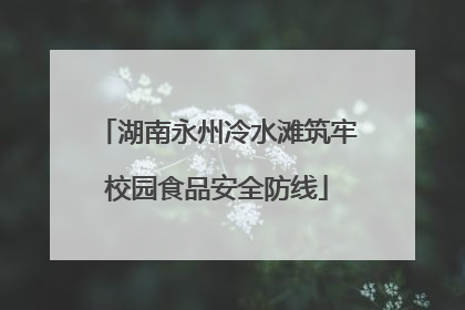 湖南永州冷水滩筑牢校园食品安全防线