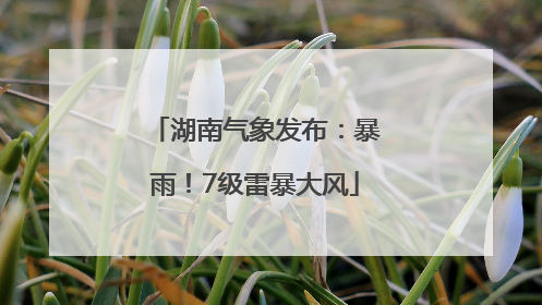 湖南气象发布：暴雨！7级雷暴大风