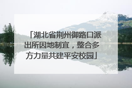 湖北省荆州御路口派出所因地制宜，整合多方力量共建平安校园