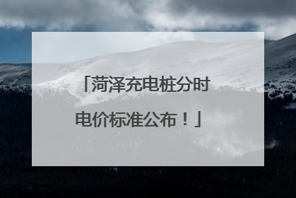 菏泽充电桩分时电价标准公布！