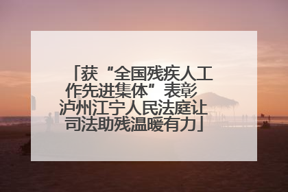 获“全国残疾人工作先进集体”表彰 泸州江宁人民法庭让司法助残温暖有力