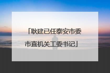 耿建已任泰安市委市直机关工委书记