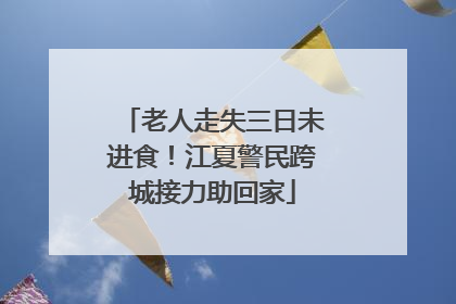 老人走失三日未进食！江夏警民跨城接力助回家