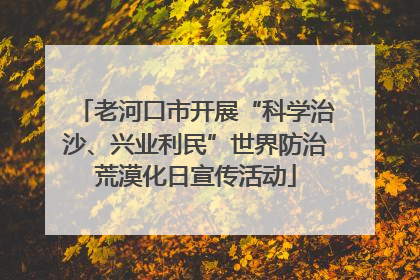 老河口市开展“科学治沙、兴业利民”世界防治荒漠化日宣传活动