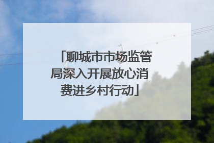 聊城市市场监管局深入开展放心消费进乡村行动