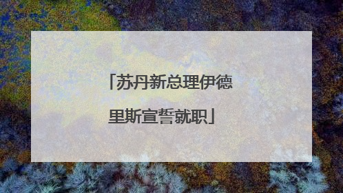 苏丹新总理伊德里斯宣誓就职