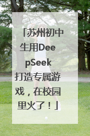 苏州初中生用DeepSeek打造专属游戏，在校园里火了！