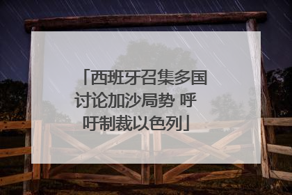 西班牙召集多国讨论加沙局势 呼吁制裁以色列
