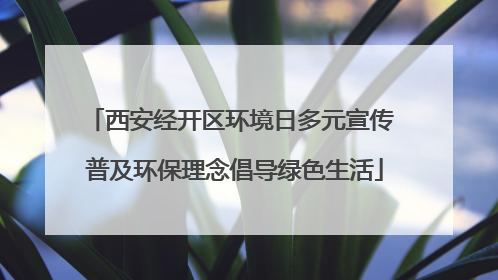 西安经开区环境日多元宣传 普及环保理念倡导绿色生活