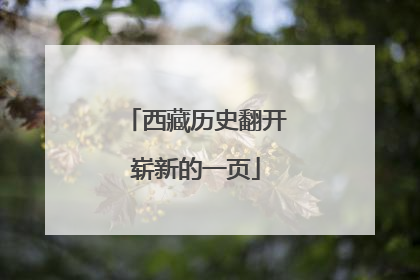西藏历史翻开崭新的一页