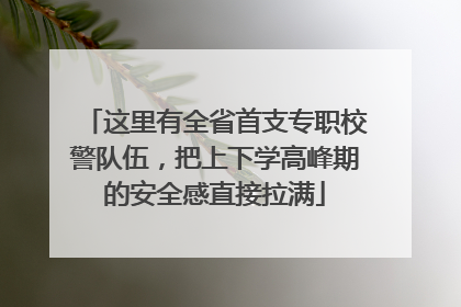 这里有全省首支专职校警队伍，把上下学高峰期的安全感直接拉满