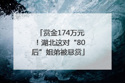 赏金174万元！湖北这对“80后”姐弟被悬赏